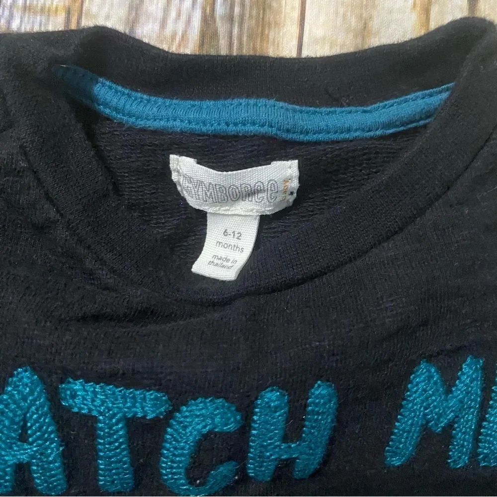 Gymboree Embroidered Catch Me If You Can Shirt Black